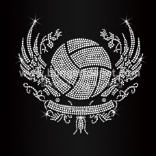 Volleyball Rhinestone Iron On Transfers